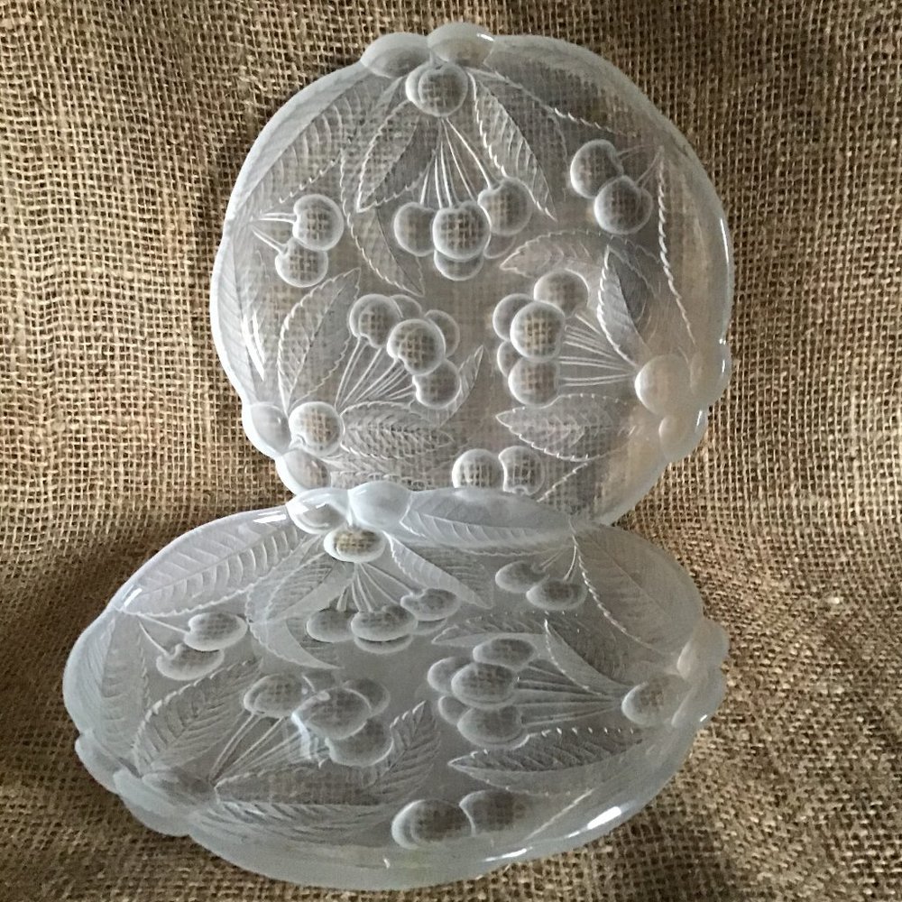 Mikasa Crystal Cherry "Bountiful" Dessert Or Cocktail Plates  Set of Four